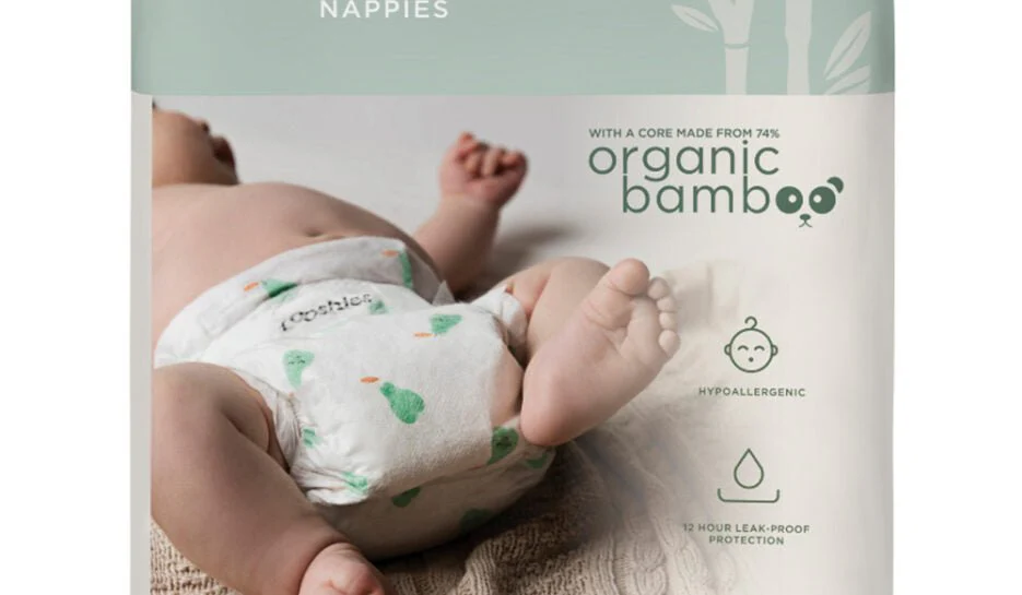 Tooshies 74% Organic Bamboo Nappies Size 1 Newborn 3-5kg 2pk of 52 Nappies. - Image 4