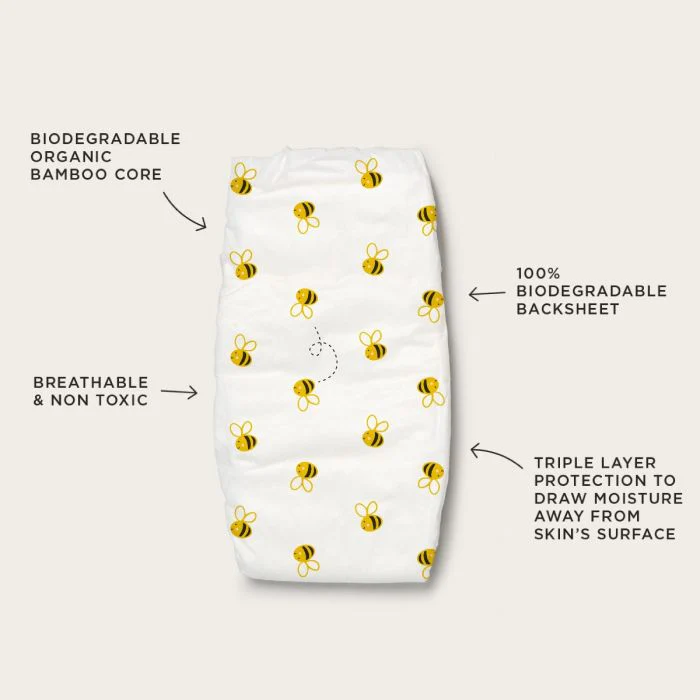 Tooshies 74% Organic Bamboo Tooshies Nappies Size 2 Infant 4-8kg 2pk of 48 Nappies. - Image 3