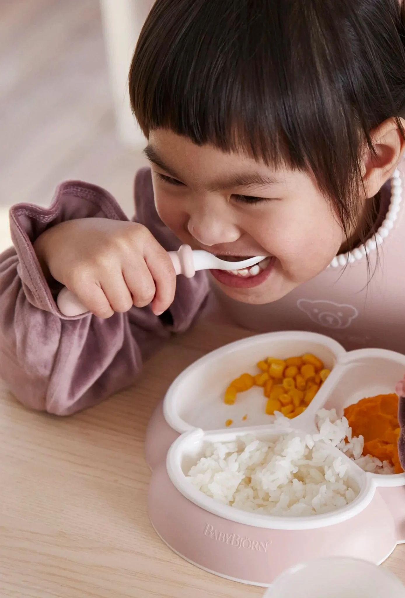 Baby Bjorn Baby Spoon and Fork, 4 pcs Pastel Pink - Image 3