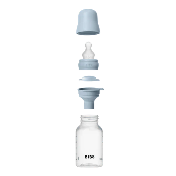 BIBS Baby Bottle Complete Set 150ml Silicone - Baby Blue - Image 3