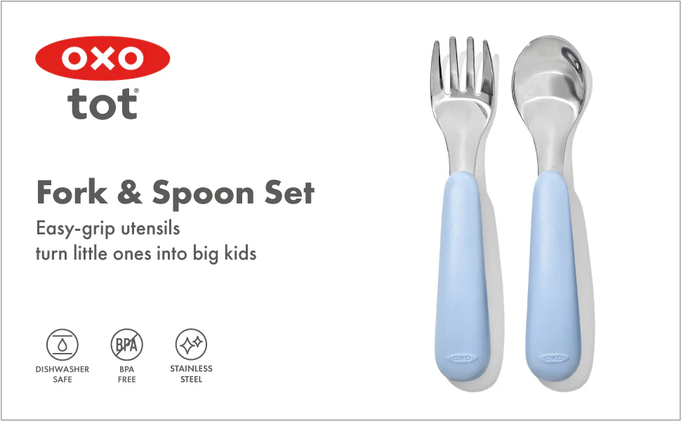 OXO TOT FORK & SPOON SET - DUSK - Image 5