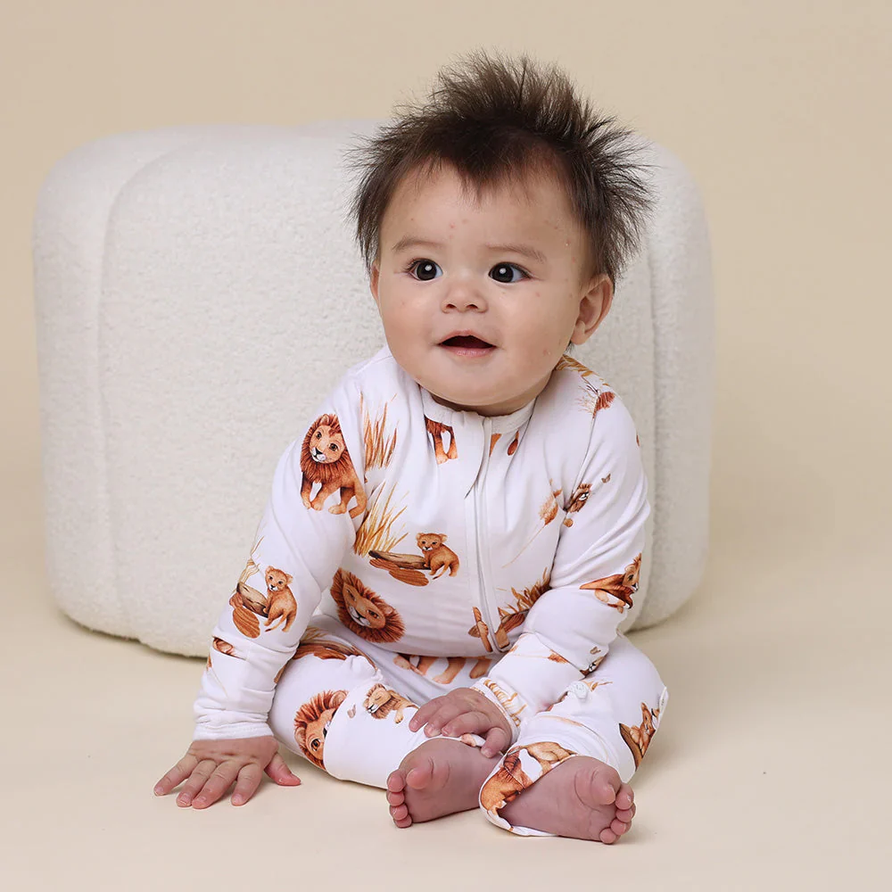 Snuggle Hunny, Lion Organic Snugglesuit Convertible Romper - Image 3