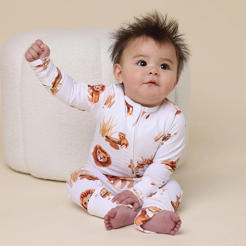 Snuggle Hunny, Lion Organic Snugglesuit Convertible Romper - Image 4