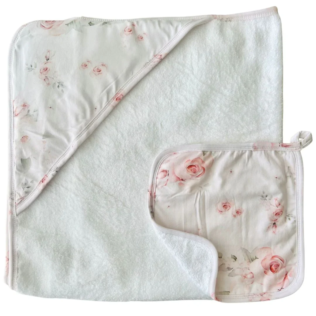 Mini & Mini HOODED TOWEL & WASH CLOTH SET IMOGEN - Image 3