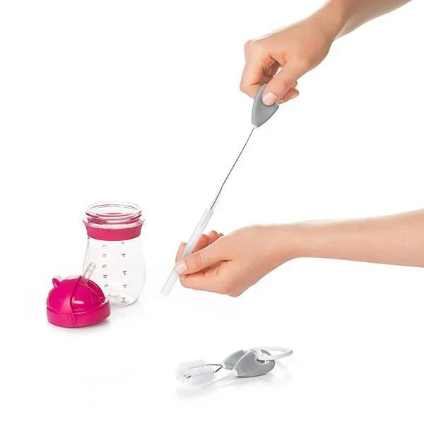 OXO TOT STRAW & SIPPY CUP TOP CLEANING SET - GRAY - Image 3