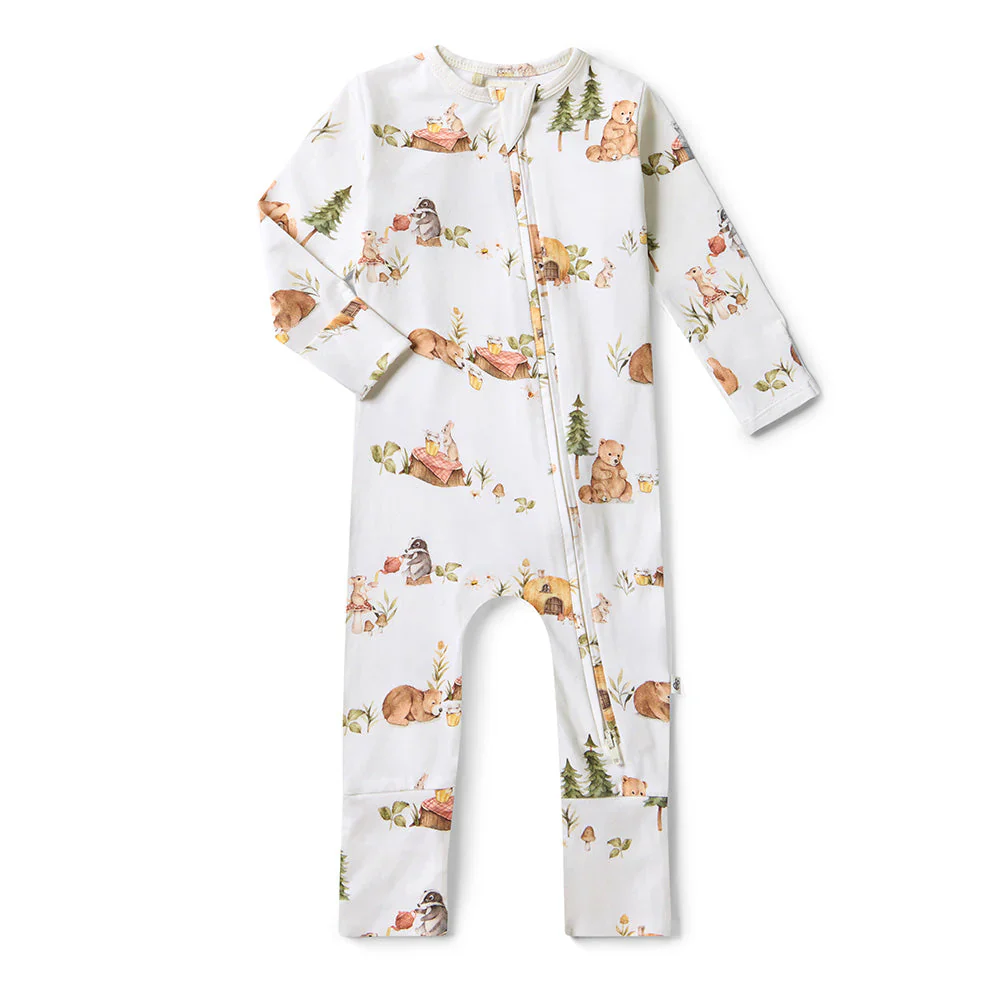 Snuggle Hunny, Bears Organic Snugglesuit Convertible Romper - Image 3
