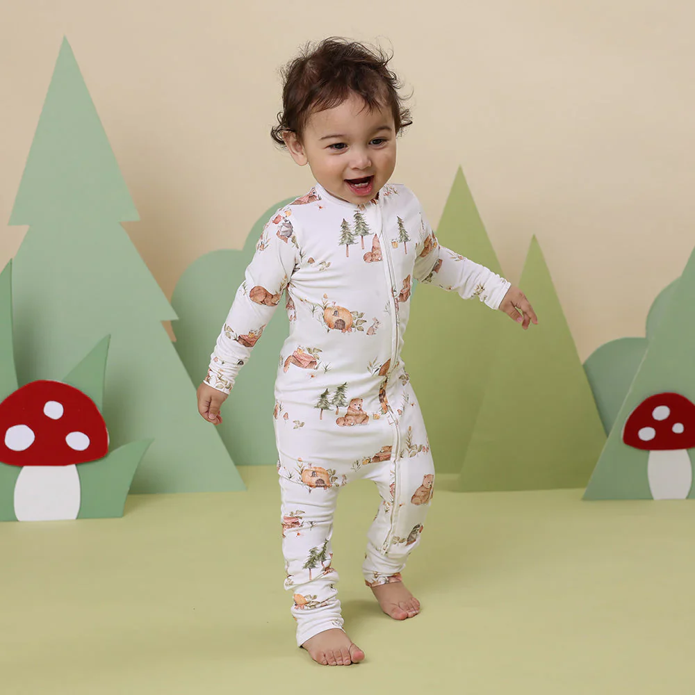 Snuggle Hunny, Bears Organic Snugglesuit Convertible Romper - Image 4