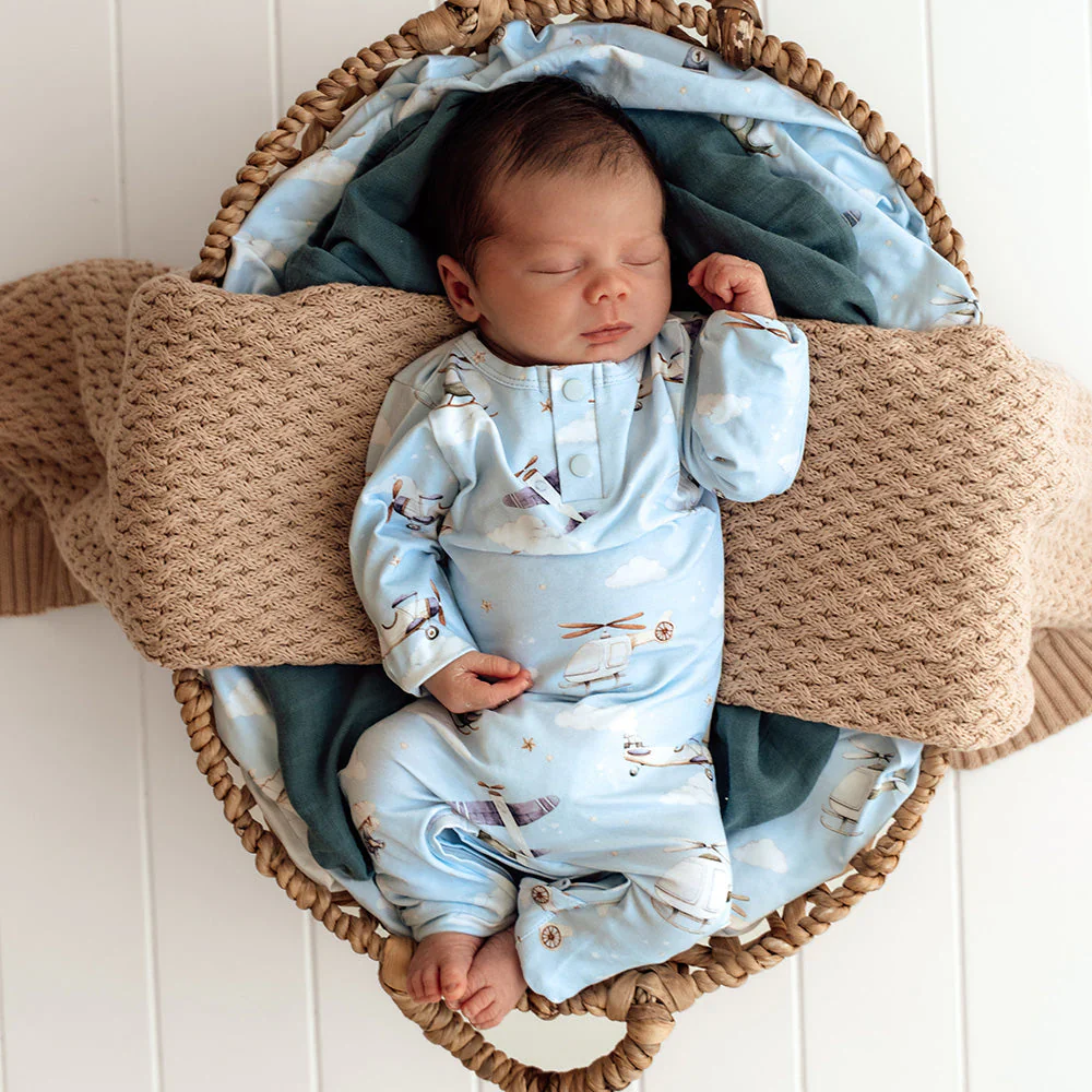 Snuggle Hunny, Taking Flight Long Sleeve Organic Growsuit - Image 7