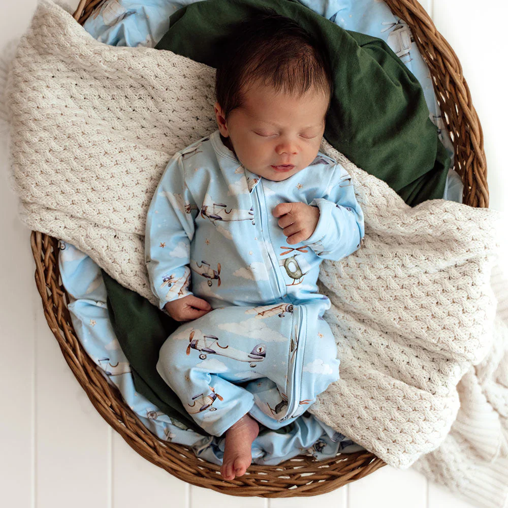 Snuggle Hunny, Taking Flight Organic Snugglesuit Convertible Romper - Image 3