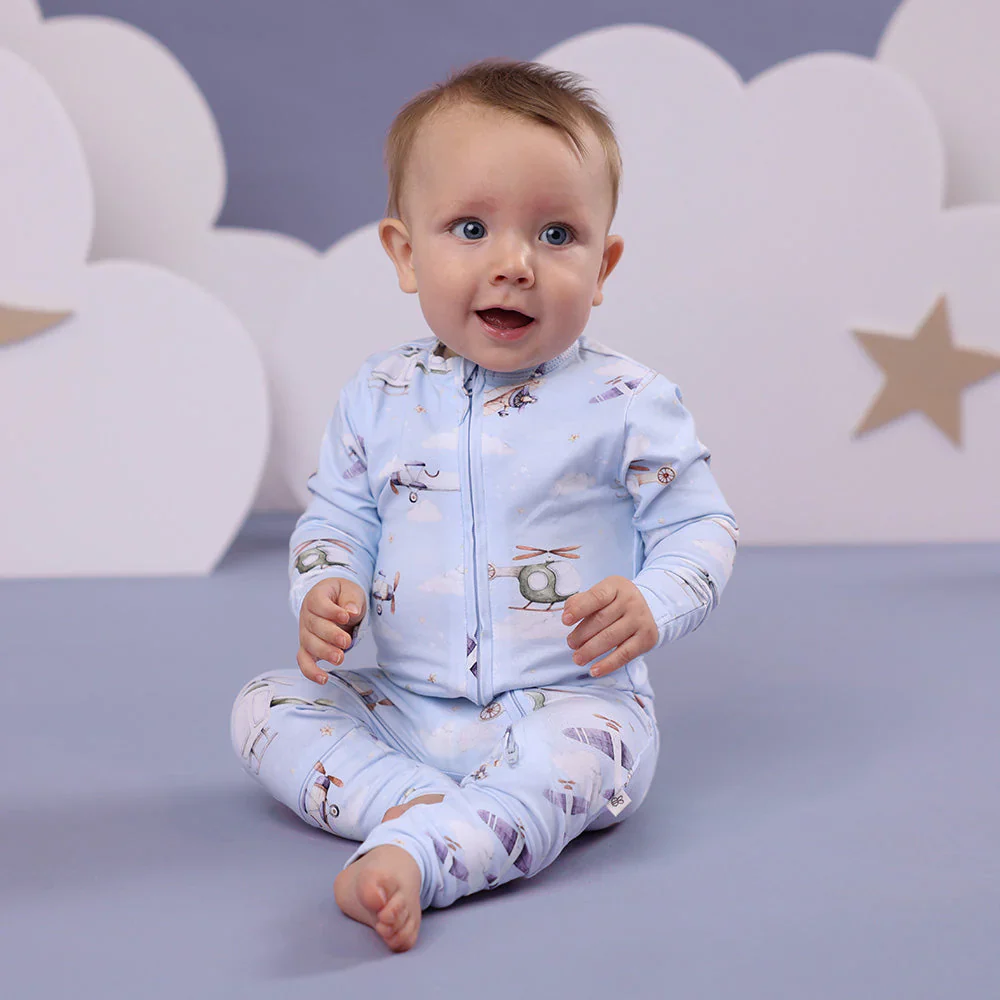 Snuggle Hunny, Taking Flight Organic Snugglesuit Convertible Romper - Image 4
