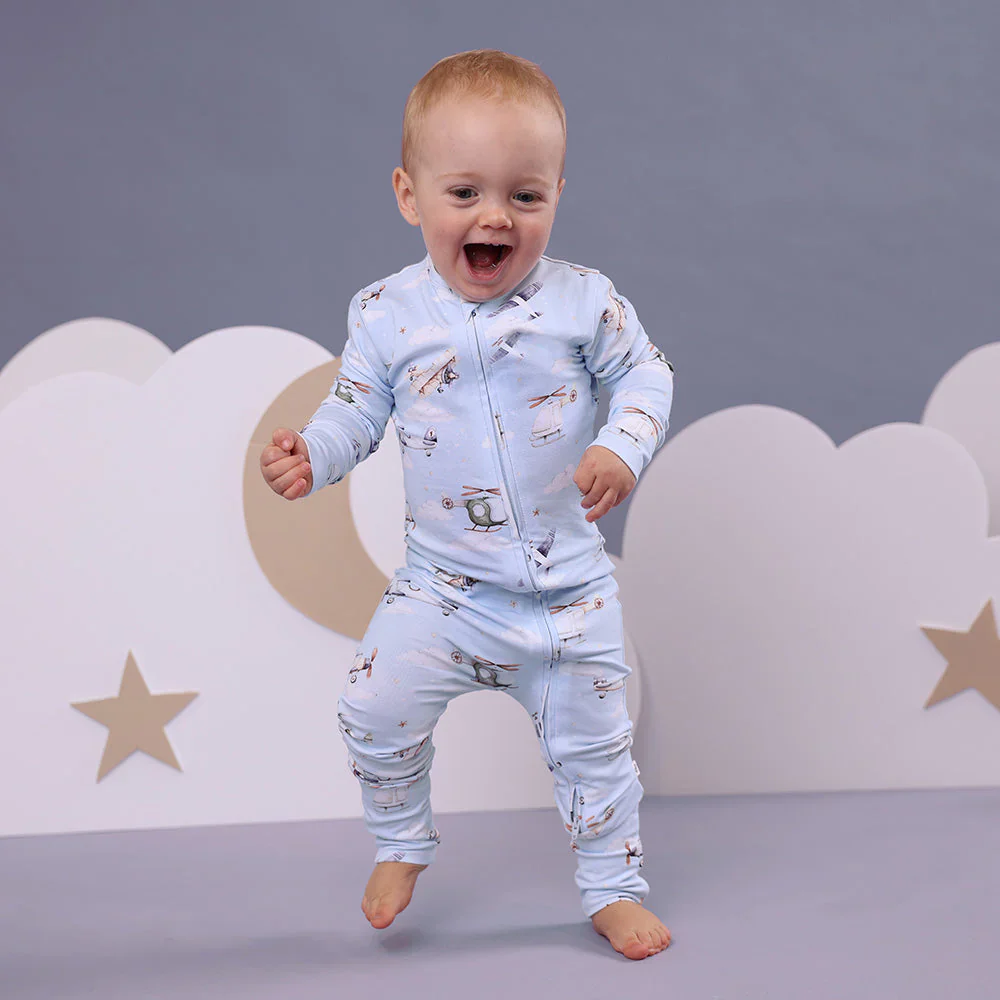 Snuggle Hunny, Taking Flight Organic Snugglesuit Convertible Romper - Image 5