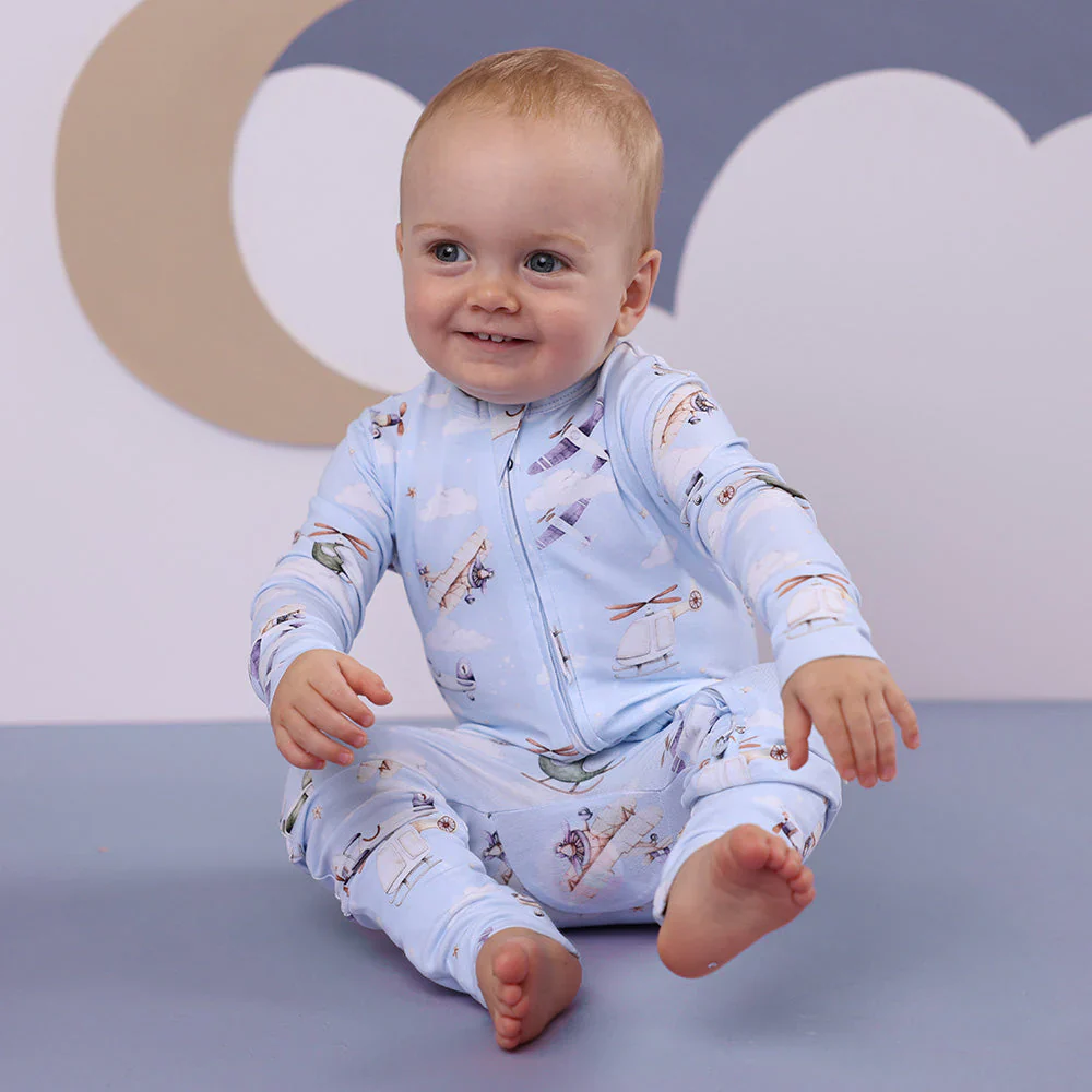 Snuggle Hunny, Taking Flight Organic Snugglesuit Convertible Romper - Image 6