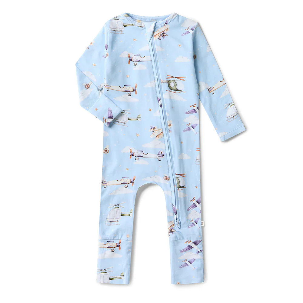 Snuggle Hunny, Taking Flight Organic Snugglesuit Convertible Romper - Image 7